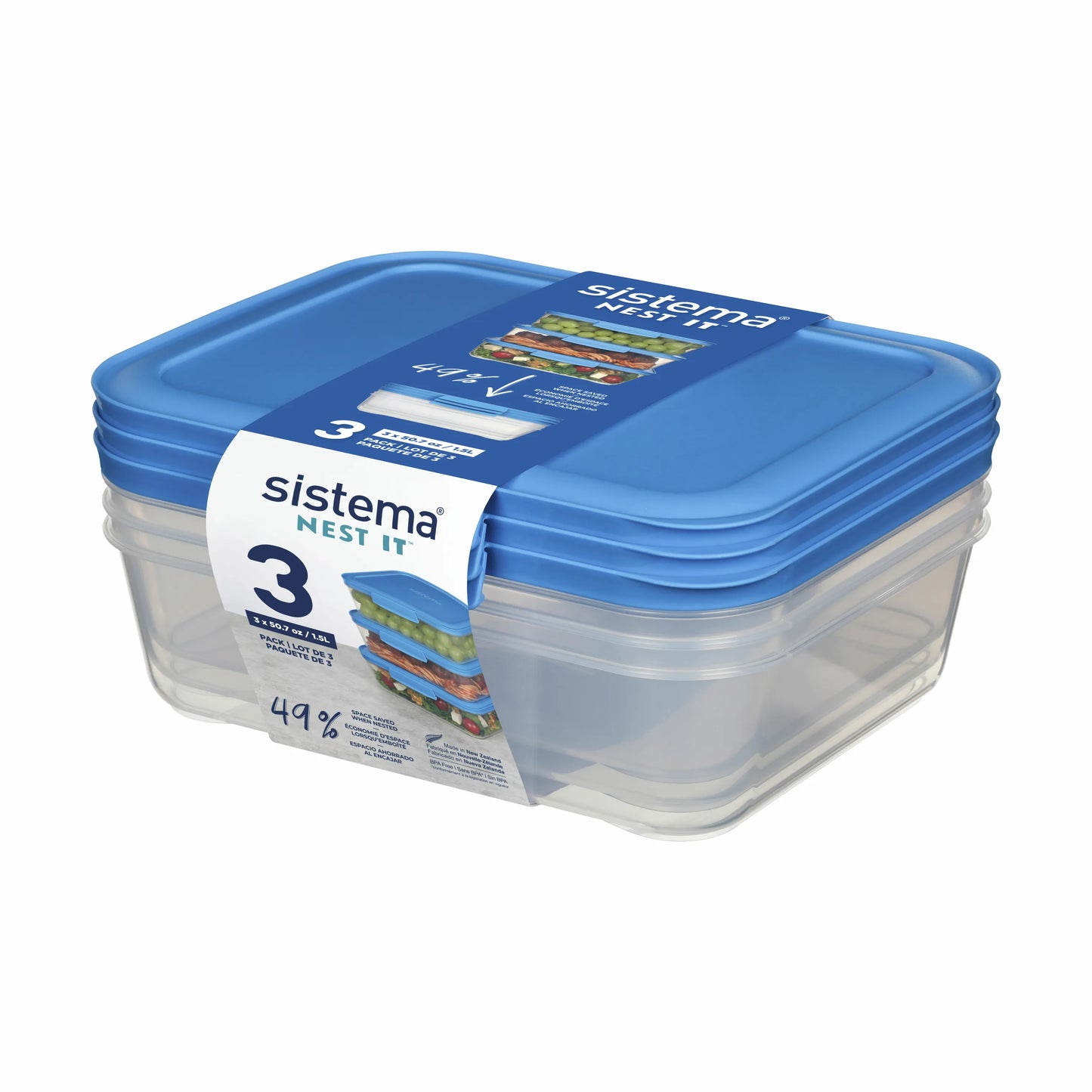 Sistema Nest It Meal Prep Opbevaringsboks - 3 Stk.